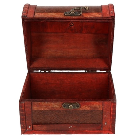Vintage storage box red brown for kids 15 cm