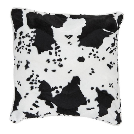 Pillow velvet with cow print black/ white 47 x 47 cm