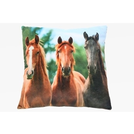 Sofa cushion with horses animal print 35 cm