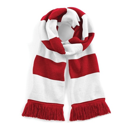 Striped scarf red and white