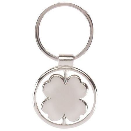 Keychain with spinning lucky clover leaf 3,5 cm