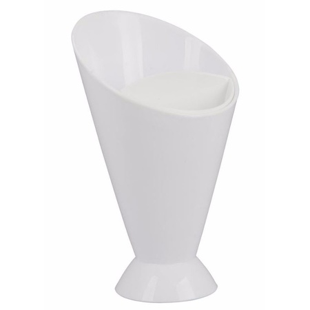 Snack holder with seperate dip cup white 