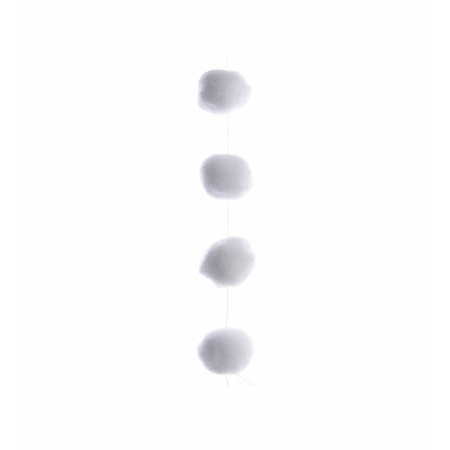 Sneeuwballen slinger - wit - L180 cm - sneeuwversiering