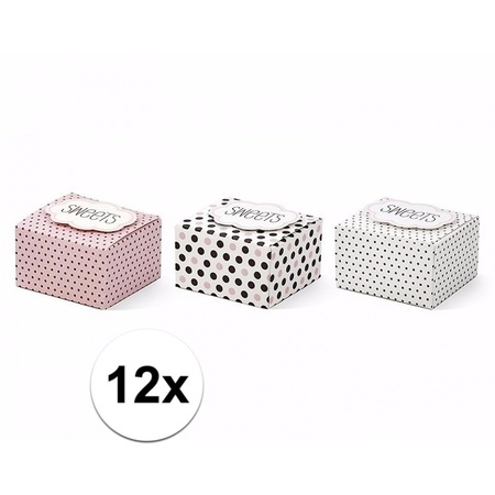 Bonbons and sweets giftboxes with dots 12 pcs