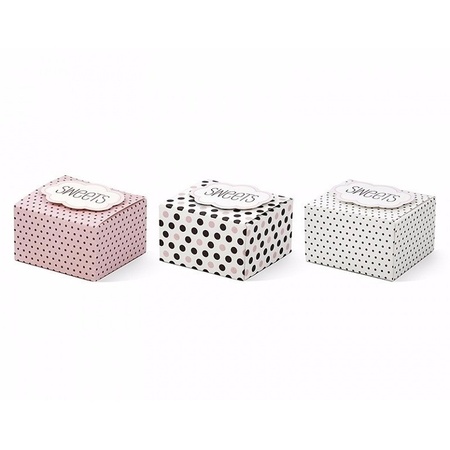 Bonbons and sweets giftboxes with dots 18 pcs