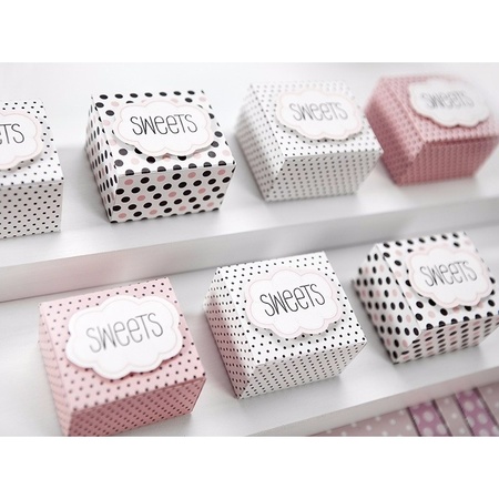 Bonbons and sweets giftboxes with dots 6 pcs