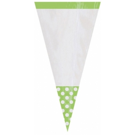 Candy bags cone lime green 10x pcs