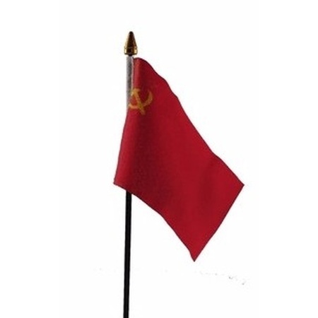 Sovjet Unie mini vlaggetje op stok 10 x 15 cm