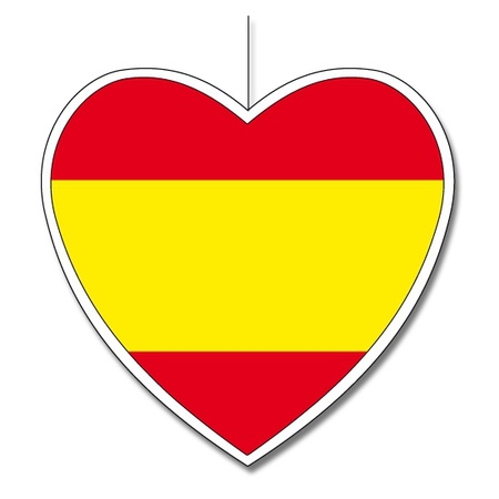 Spanje hangdecoratie hart 14 cm
