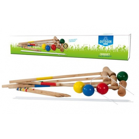 Outdoor croquet game set
