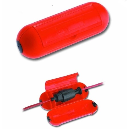 Stekkersafe / veiligheidsbox stekkerverbindingen kunststof rood 21 x 6,5 x 7 cm