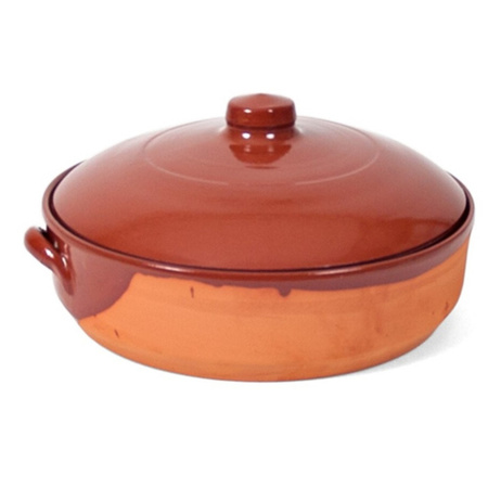 Stone casserole/oven dish terracotta with lid Salamanca 31 cm and 28 cm