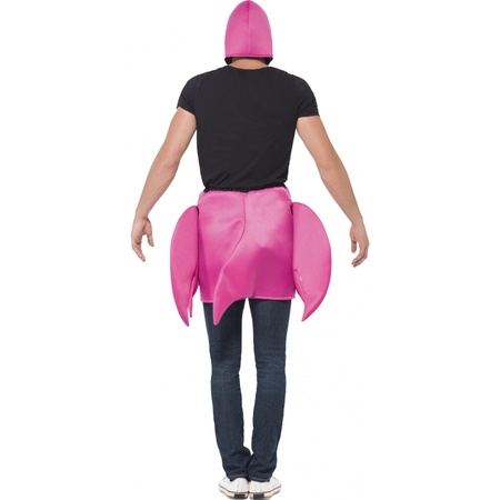 Step-in flamingo kostuum voor volwassenen
