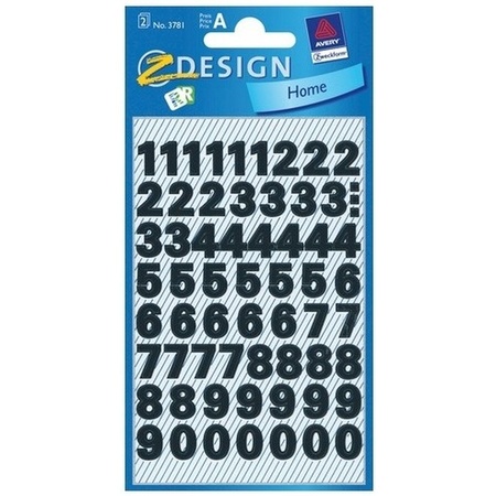 Stickers digits black 9 mm 122 pieces