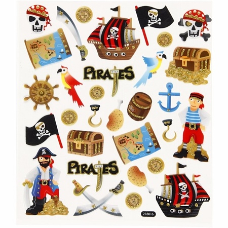 Pirates stickers with glitter