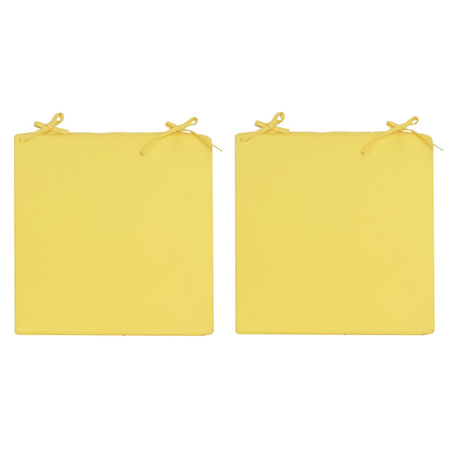 Stoelkussens voor binnen en buiten in de kleur geel 40 x 40 cm