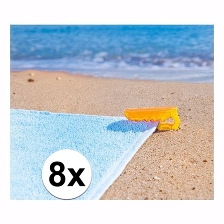 Beach towel clips yellow 8 pcs