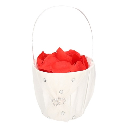 Sprinkle basket including red rose petals