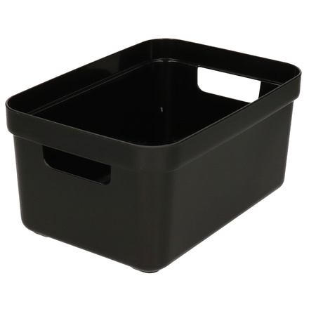 Sunware Opbergboxen/opbergmanden - 5 liter - zwart - kunststof