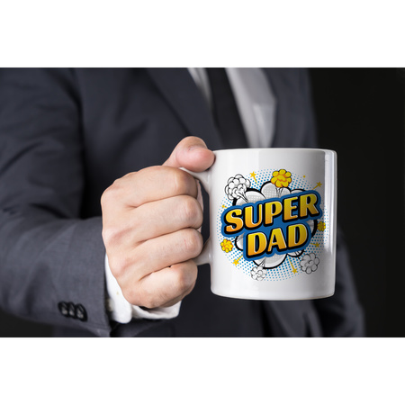 Super dad popart - gift mug for daddy 300 ml