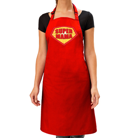 Super mama apron red for women