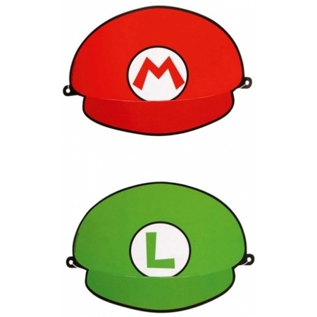Super Mario party theme hats 8x pieces