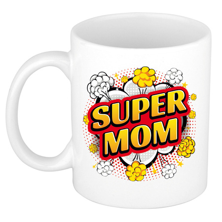 Super mom popart - gift mug for momma 300 ml