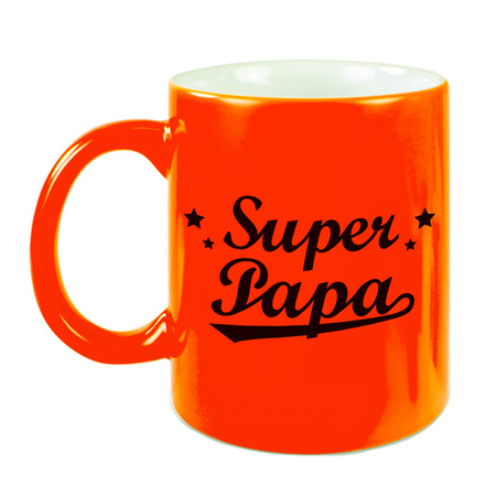 Super papa mug neon orange 330 ml Fathers day present