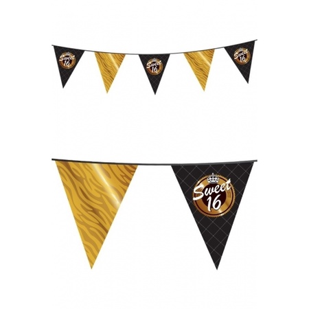 Sweet 16 party decoration set black and gold