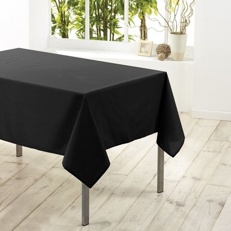Tafelkleed/tafellaken zwart 140 x 250 cm textiel/stof