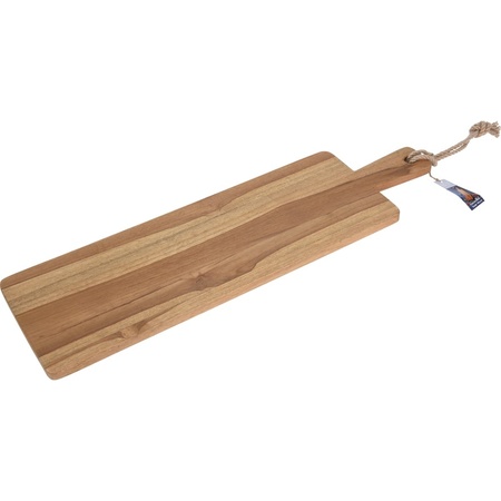Teak houten serveerschaal/serveerblad met handvat 69 cm