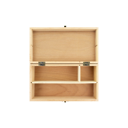 Tekendoos - 3 vaks indeling - hout - opbergbox - 25 x 13 cm