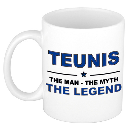 Teunis The man, The myth the legend cadeau koffie mok / thee beker 300 ml
