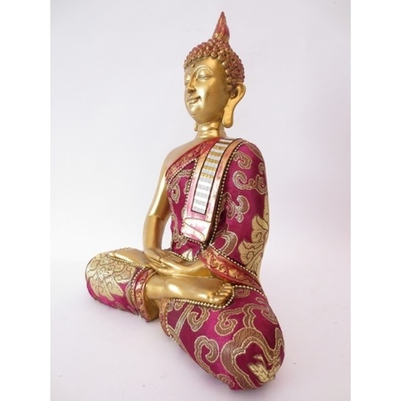 Thaise Boeddha beeldje rood 25 cm