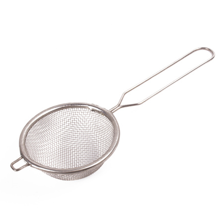 Metal tea strainer silver 21 cm