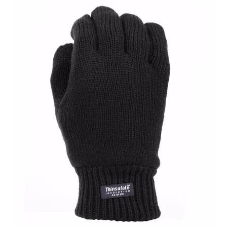 Thinsulate thermo handschoen zwart gebreid