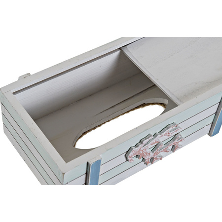 Tissuedoos/tissuebox wit rechthoekig van hout 22 x 14 x 8 cm