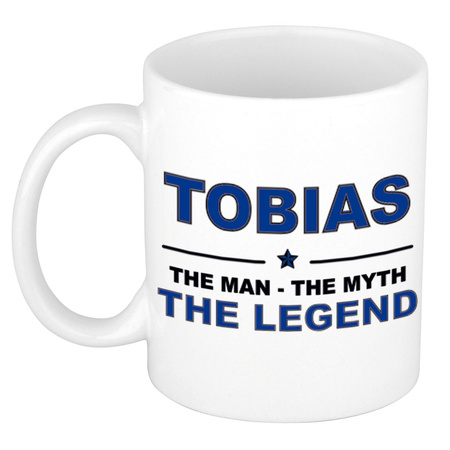Tobias The man, The myth the legend cadeau koffie mok / thee beker 300 ml