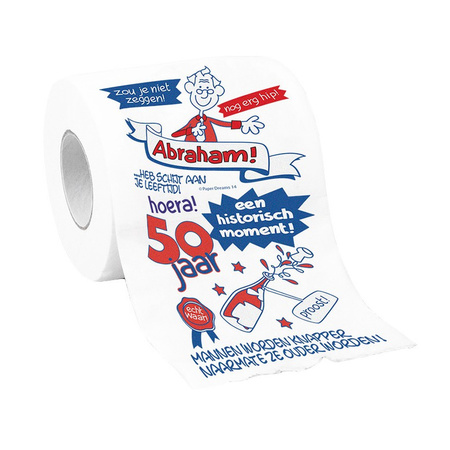 Toiletpapier Abraham 50 jaar man verjaardags cadeau/versiering