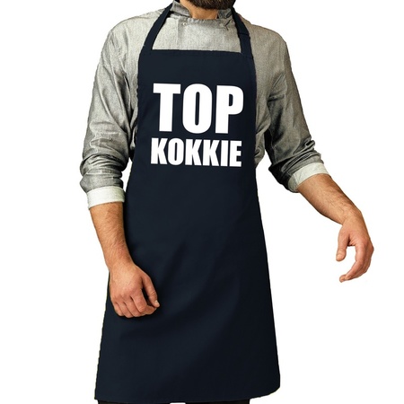 2x Top kokkie cadeau keukenschort navy or dames en heren