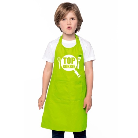 Top kokkie apron lime green children
