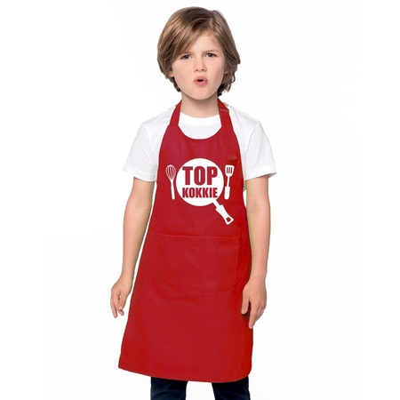 Top kokkie apron red children