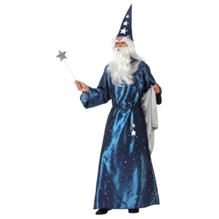 Tovenaars verkleed kostuum blauw voor heren