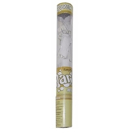 Transparant Confettishooter white 40 cm