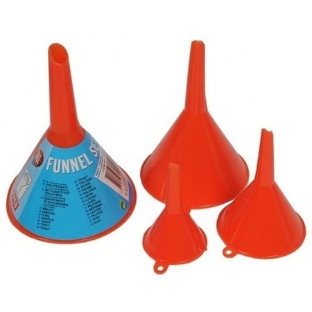 Plastic funnel 4 pieces red