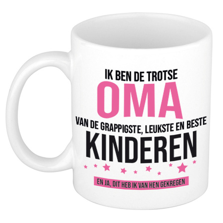 Trotse Opa en Oma mug van de grappigste en leukste kinderen - Gift cup set for Grandpa and Grandma