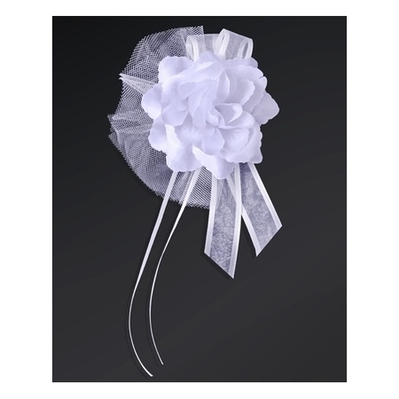 Wedding car antenna ribbons - Wedding - white - 4x pieces - just married