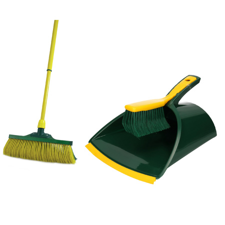 Garden cleaning set claw duster and tin / bucket and claw broom 140 cm