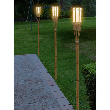 Tuinfakkel met solar verlichting - 10x - Bodi - 54 cm - LED vlam
