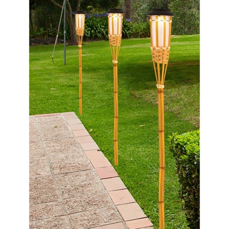 6x Outdoor/garden LED torches Bodi solar light 56 cm flame